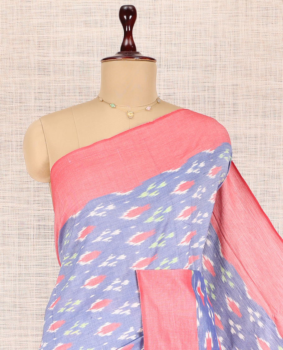 Light Violet Pochampally Ikat Cotton Saree