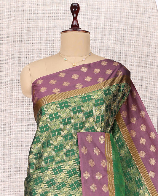 Green Kamalam Design Budget Silk Saree