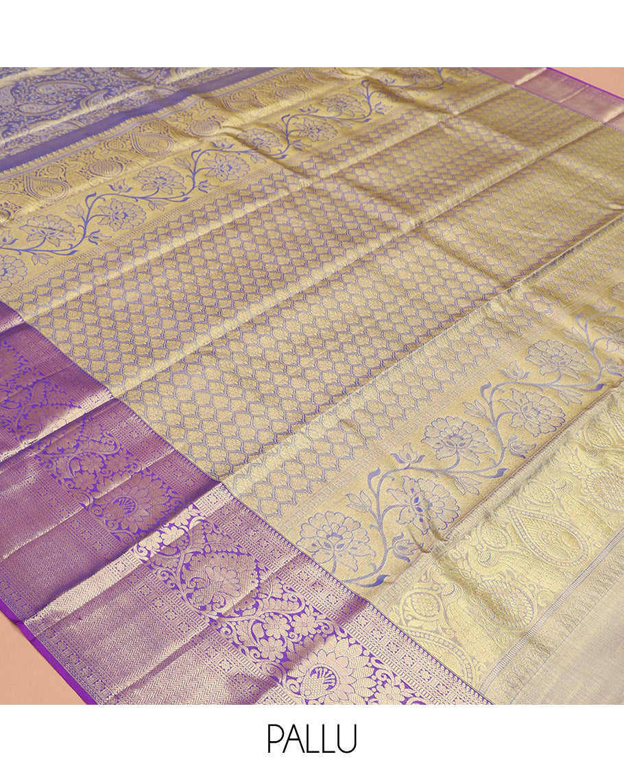 Violet Kanchipuram Tissue Silk Saree