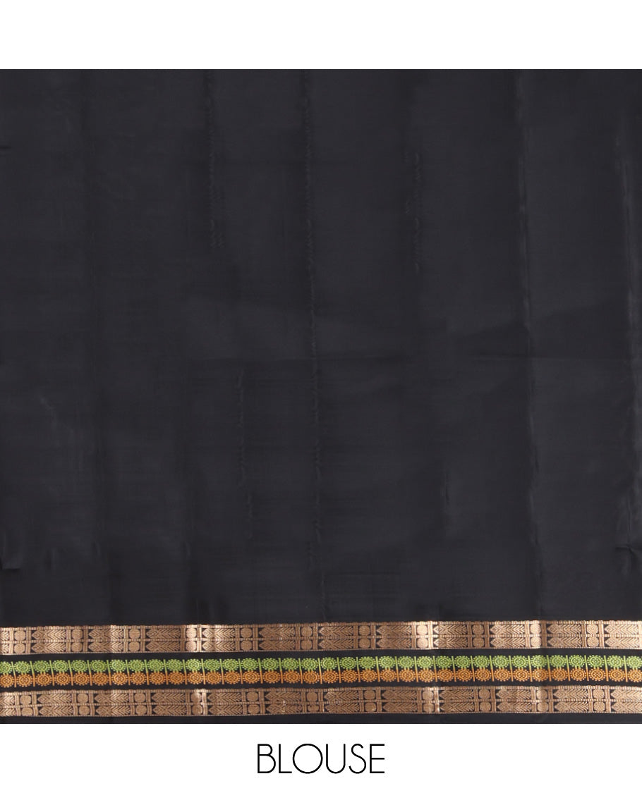 Araku-Black Mayil Buttas Vasundhara Lite Silk Mix Saree