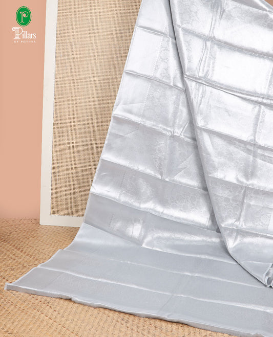Silver weaving jaal design tissue soft silk saree with self border & rich pallu along with weaving blouse