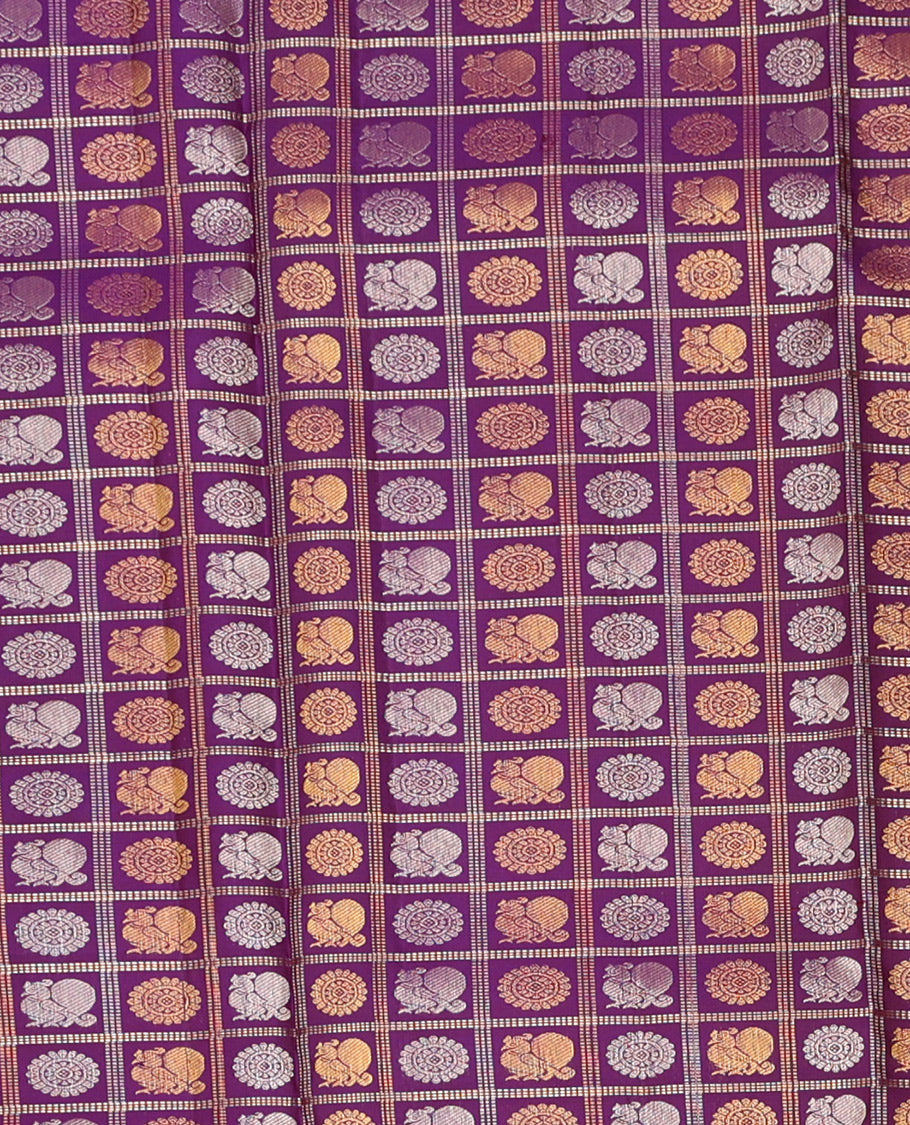 Purple Pure Silk Half-Saree