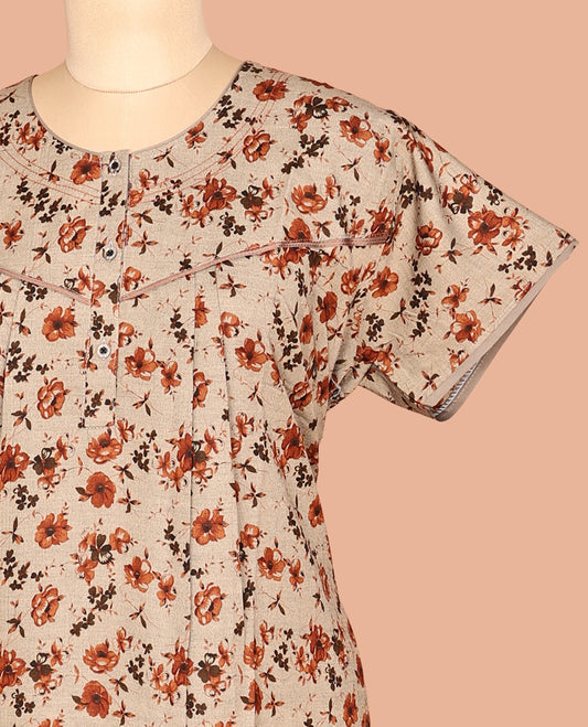 Sandal Cotton-Blended Nighty