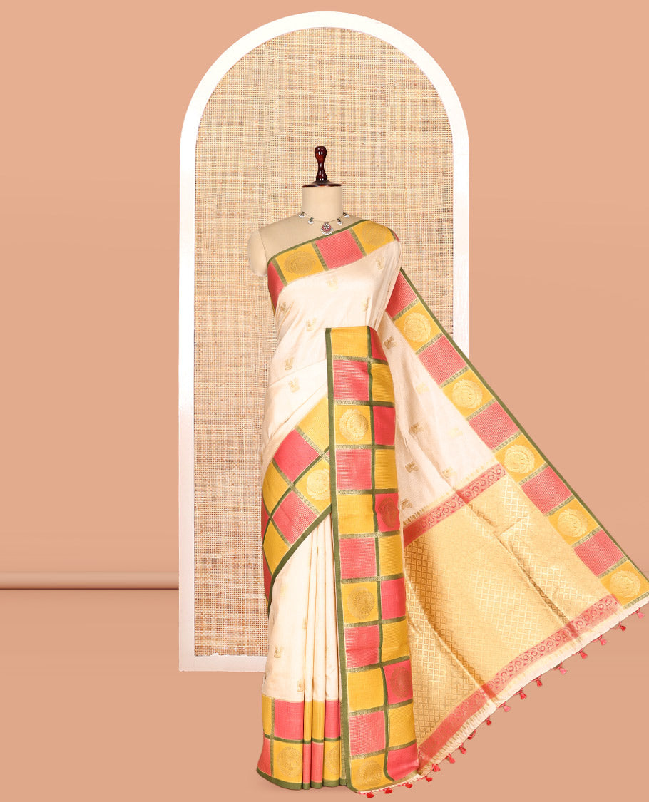 Pink Raw Motifs Saree