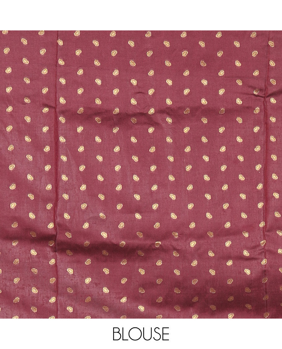 Orange zari buttas kanchi soft silk saree, contrast manga and peacock motifs woven rettai pettu border, ogee patterned pallu, and a zari design blouse