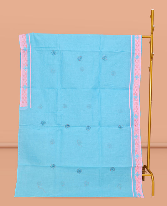 Blue Lucknowi Chikankari Saree