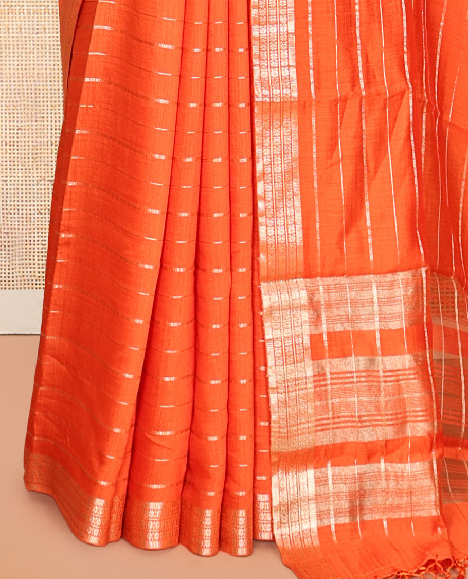 Fanta Orange Assam Silk Saree