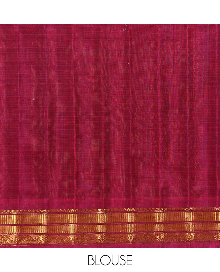 White Gadwal Silk Saree