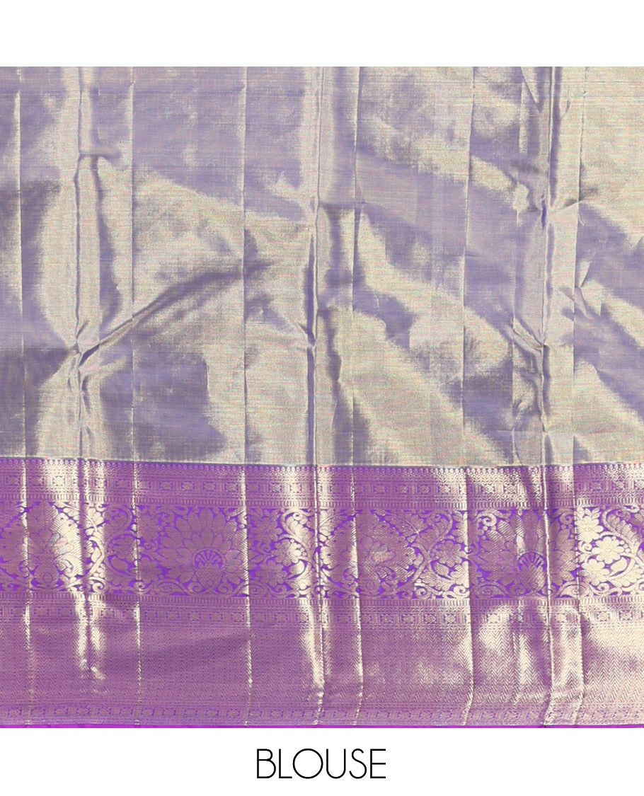 Violet Kanchipuram Tissue Silk Saree