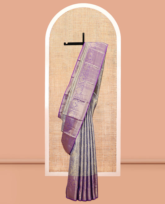 Violet Kanchipuram Tissue Silk Saree