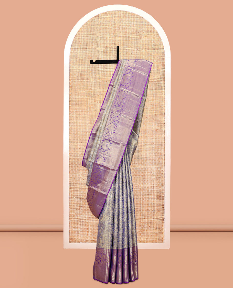 Violet Kanchipuram Tissue Silk Saree