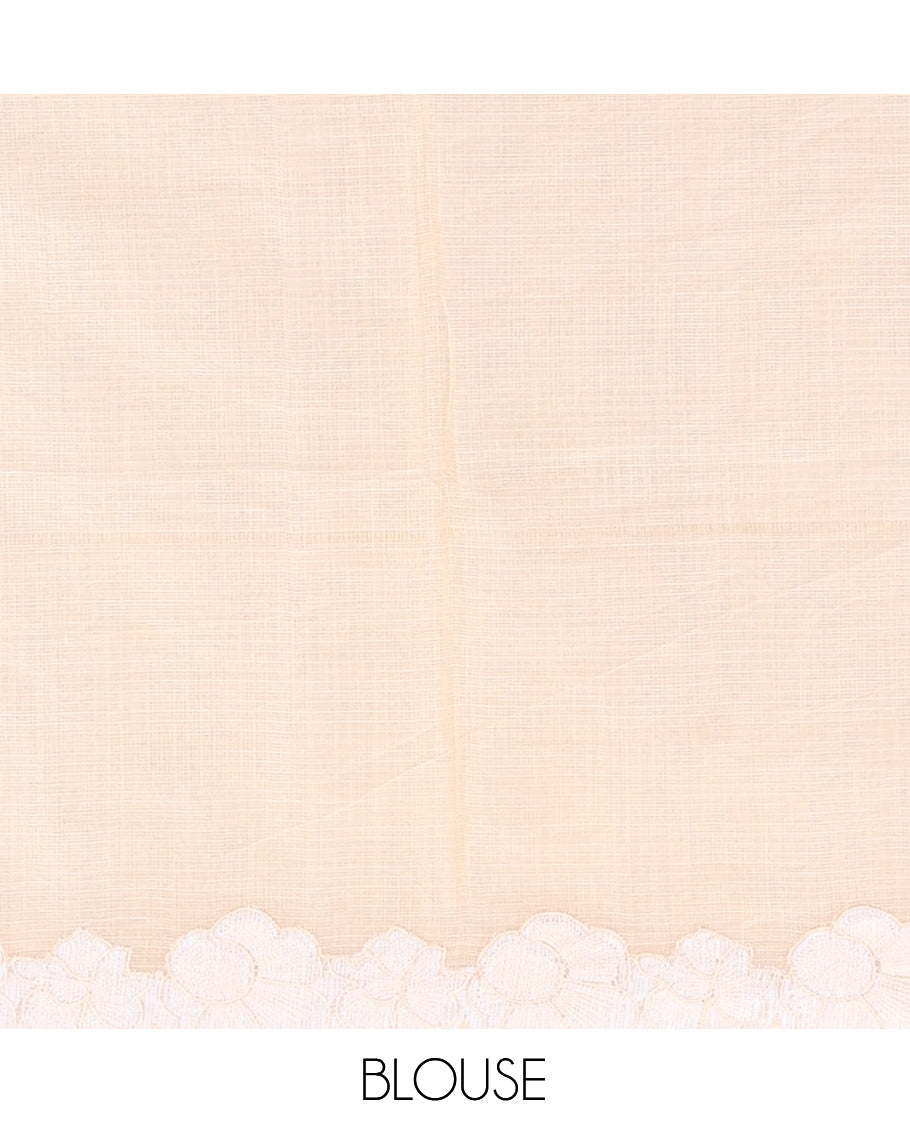 Enthralling Cream Kota Chex Saree