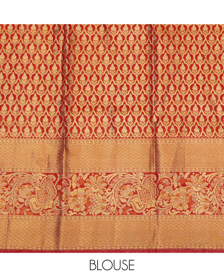 Blue Pure Silk Pavadai Material Set