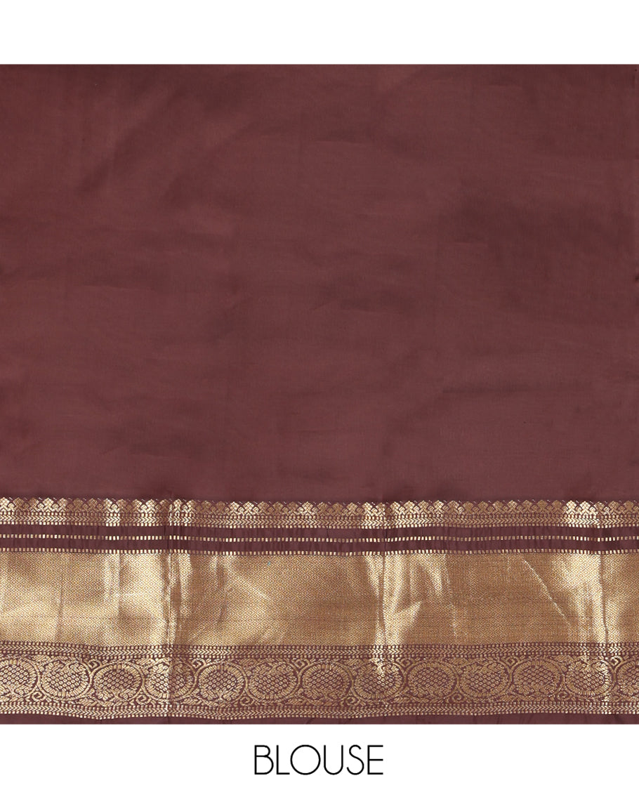 Blue Zari Design Vasundhara Lite Silk Mix Saree, a Contrast Traditional Border, Grand Pallu, a Contrast Blouse