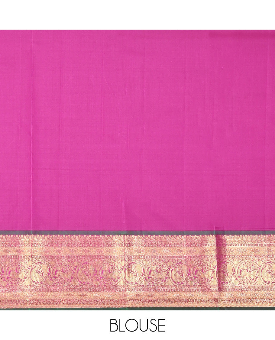 Yellow Vasundhara Lite Silk Mix Saree, Bedecked with Zari Buttas, a Contrast Traditional Zari Woven Border, Grand Pallu, and a Contrast Blouse