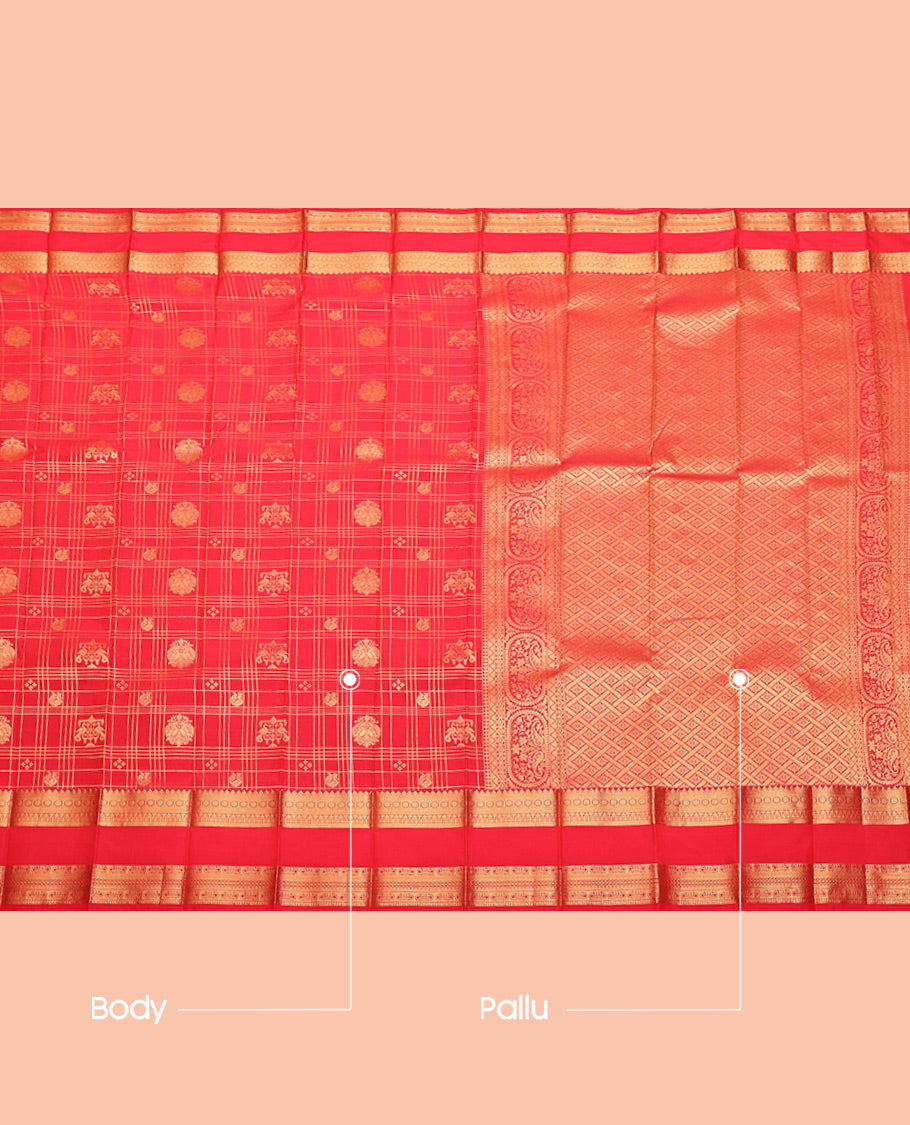 Reddish Pink Budget Silk Saree