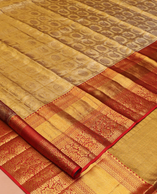 Gold Kanchipuram Tissue Silk Saree