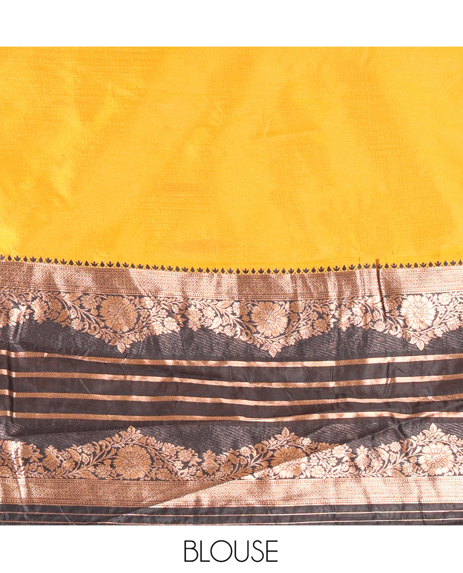 Mustard Semi-Silk Half-Saree