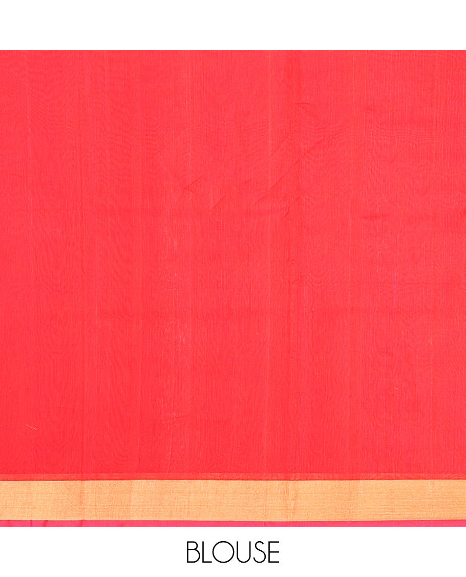 Sandal Silk Zari Butta Cotton Saree
