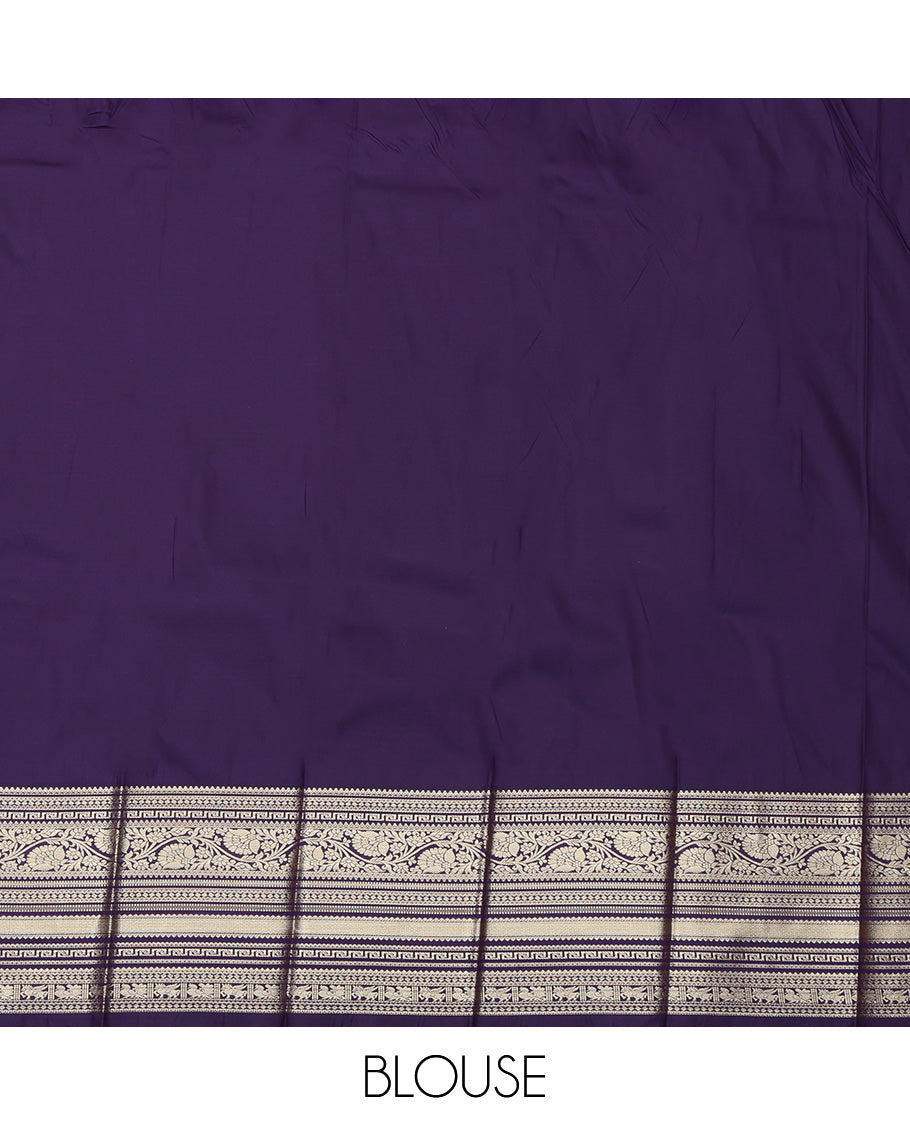 Blue Peacock Butta Budget Silk Saree
