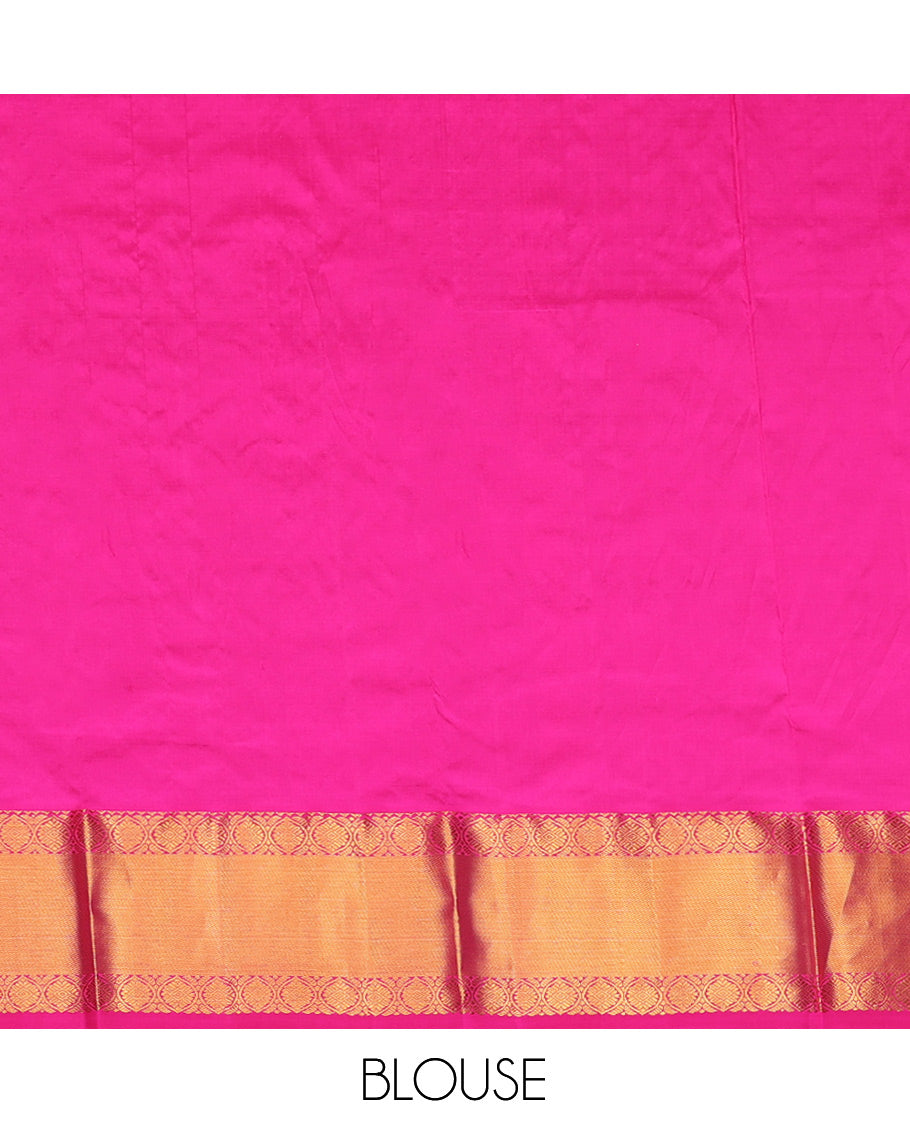 Peach Pure-Silk Half-Saree
