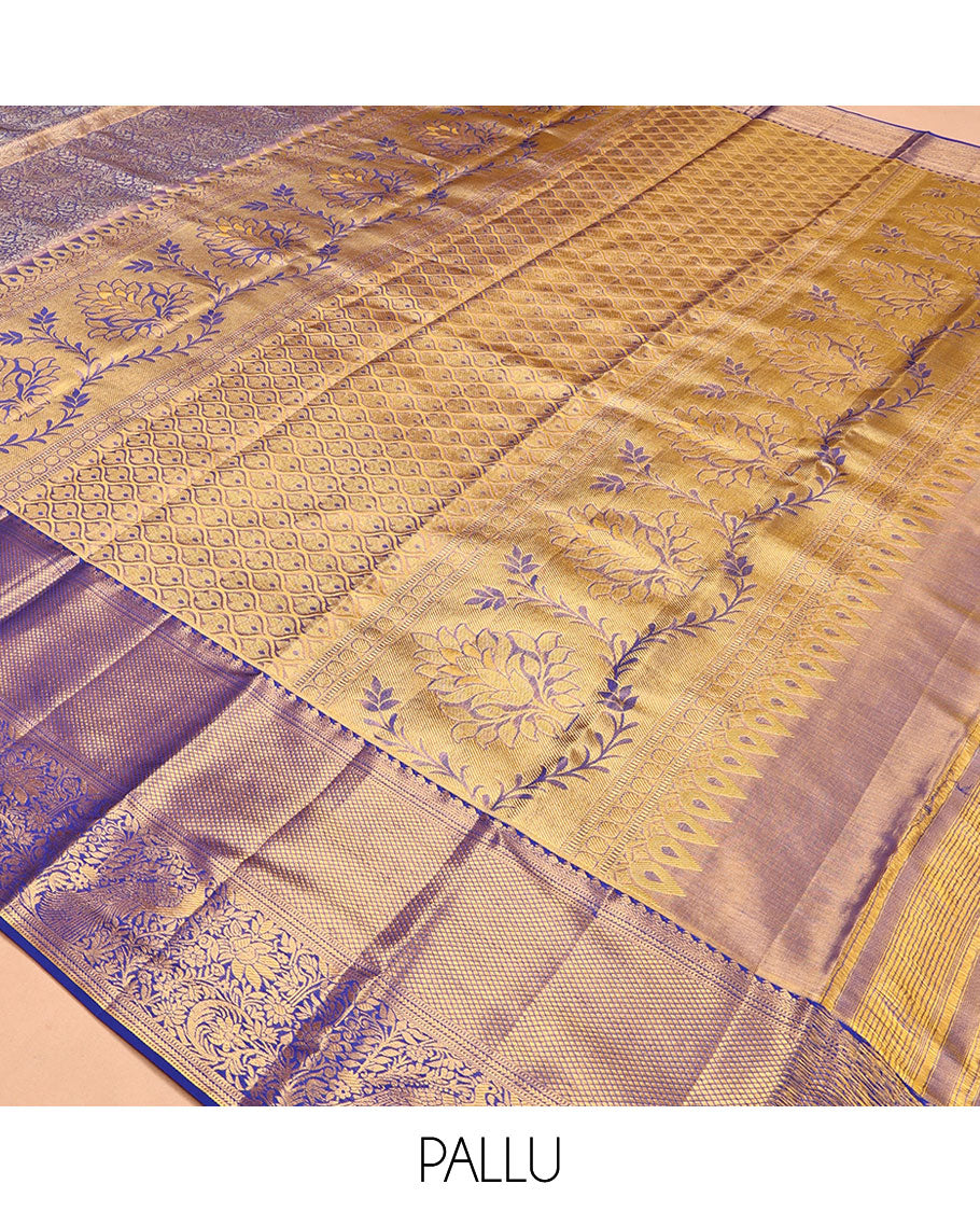 Blue Kanchipuram Tissue Silk Saree