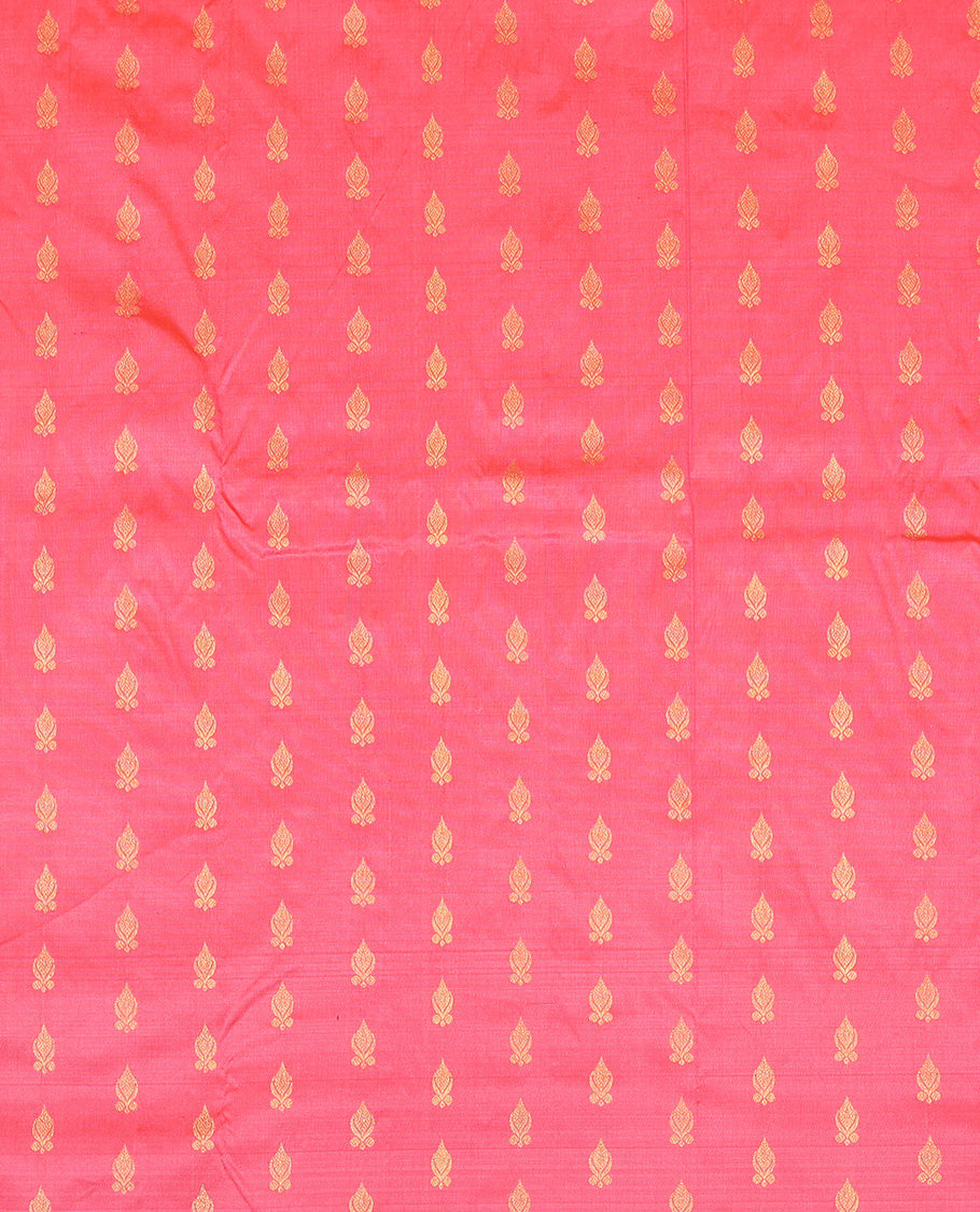 Pink Pure Silk Navarathna Pavadai Material Set