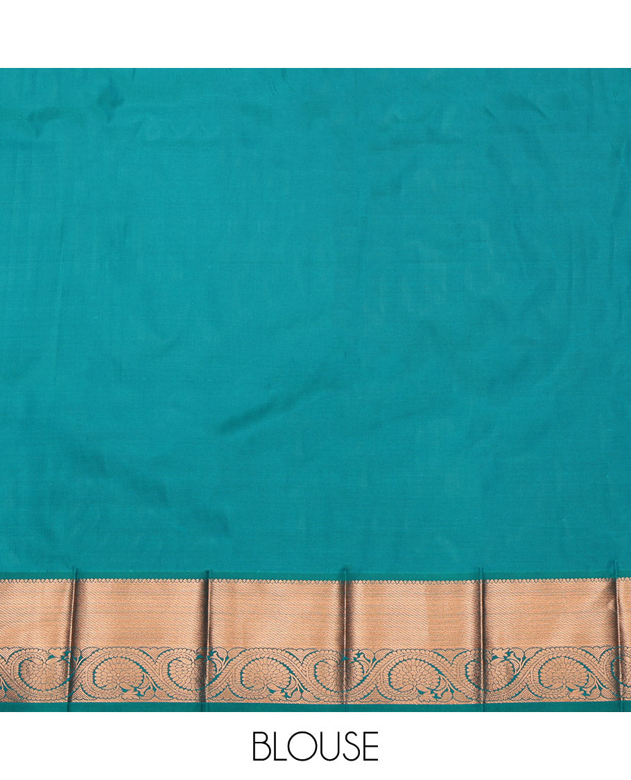 Pink Budget Silk Saree, Prettified with Jacquard, a Contrast Floral Creeper Zari Border, Jaal Pallu, and a Contrast Blouse