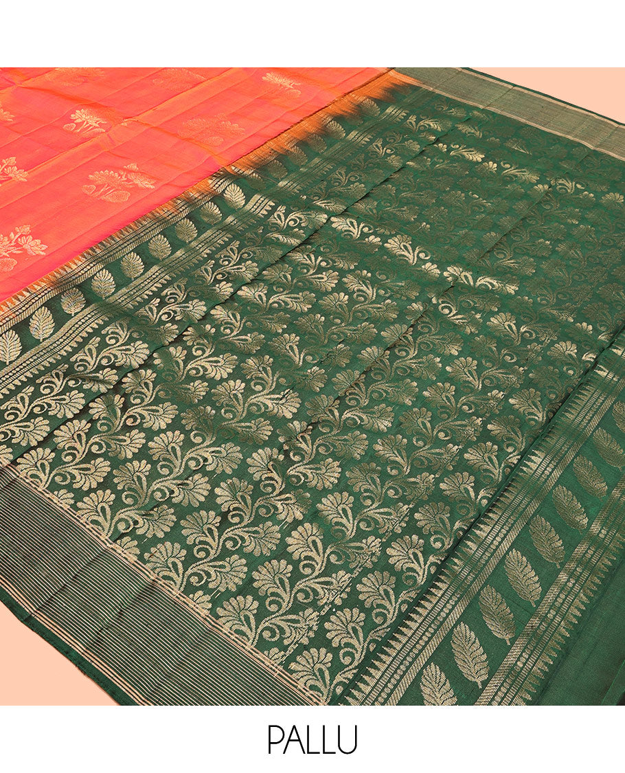 Orange Mayuri Lite Silk Mix Saree