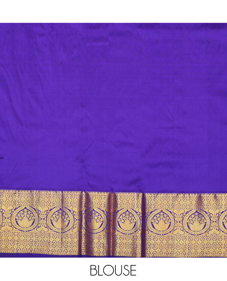 Pink Pure Silk Navarathna Pavadai Material Set