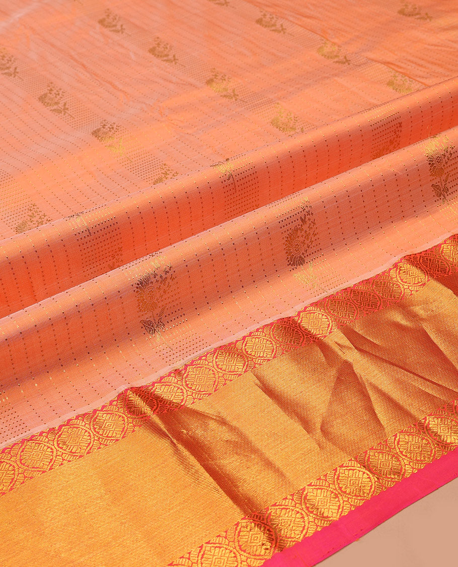 Peach Pure-Silk Half-Saree