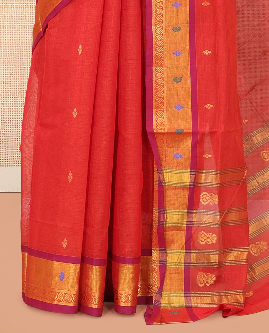 Red Venkatagiri Cotton Saree