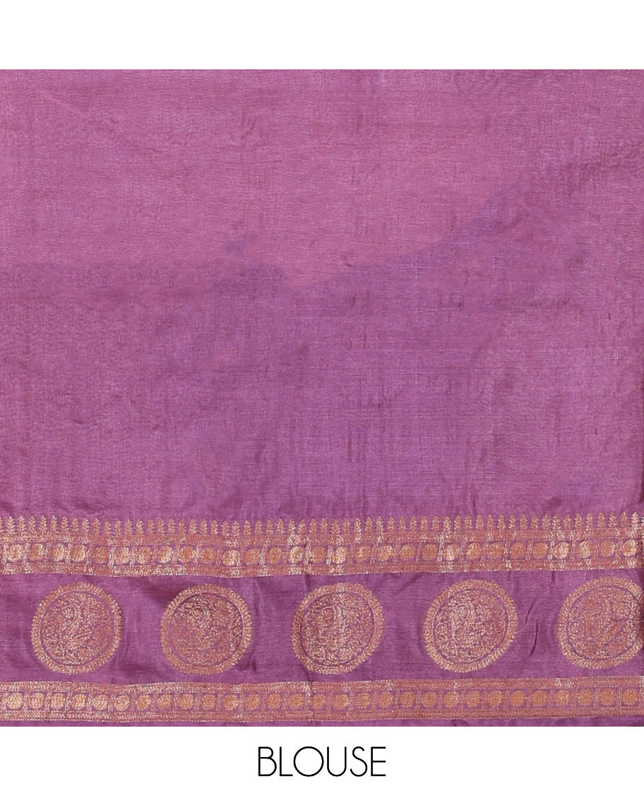 Purple Tussar Silk Saree