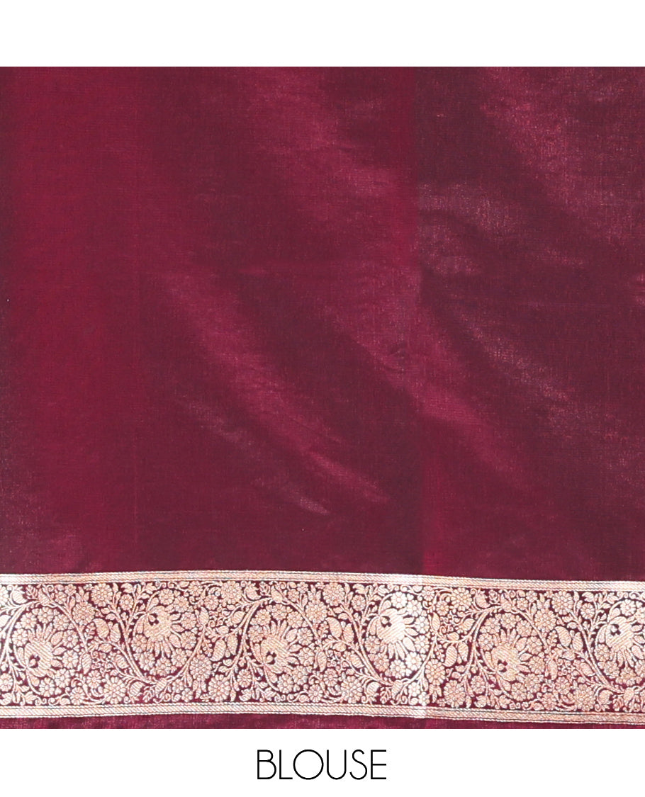 Wine Banaras Nylon Saree