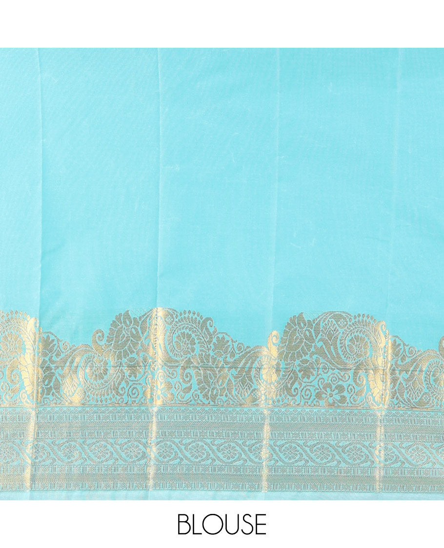 Ink Blue-Pale Green Budget Silk Saree