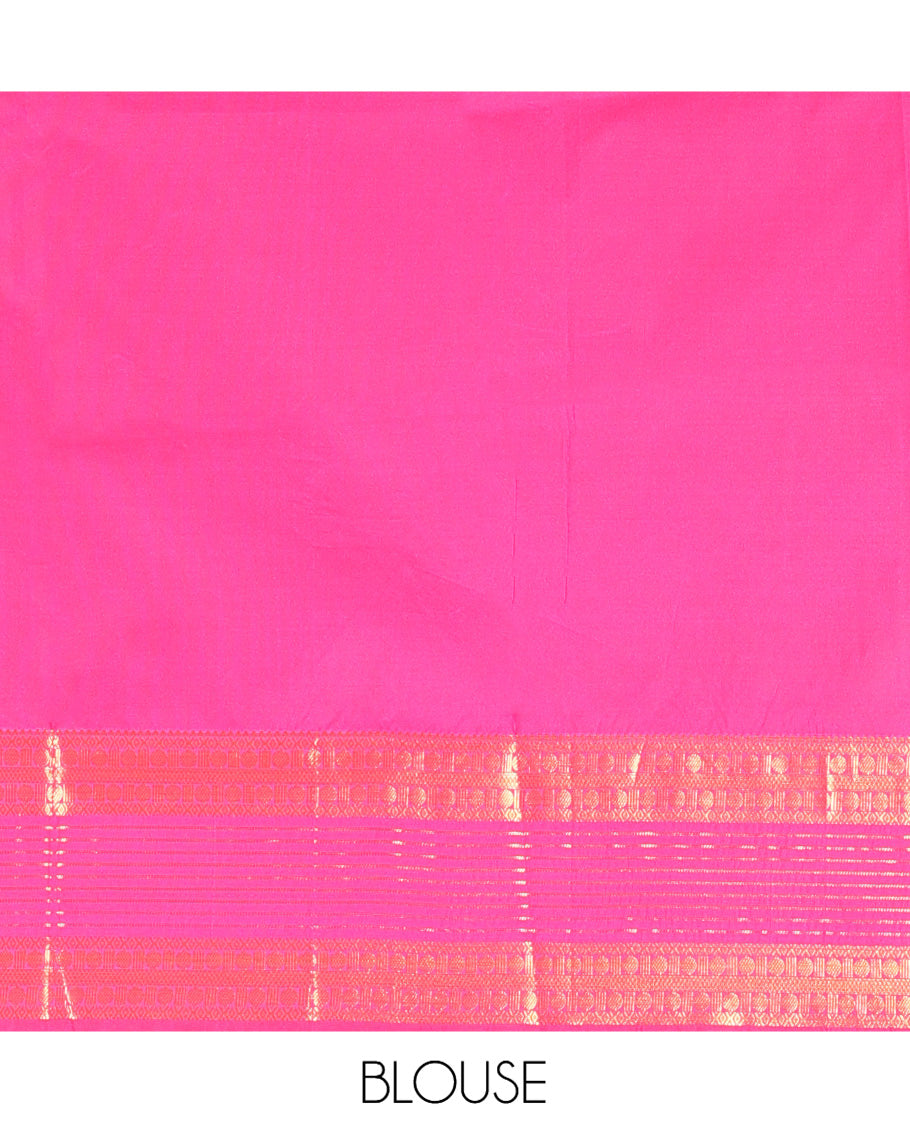 Orange-Pink Budget Silk Saree