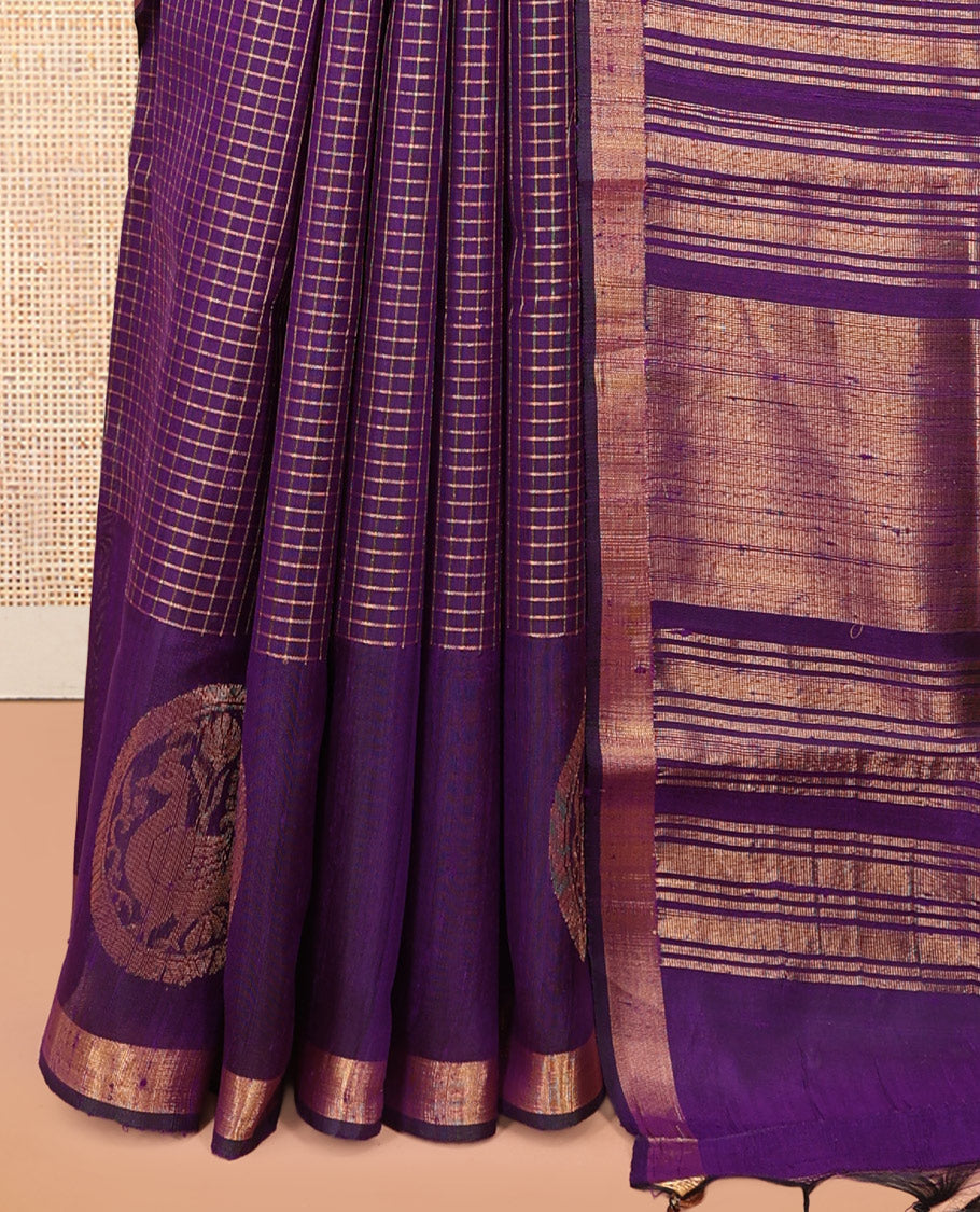 Violet Dupion Saree