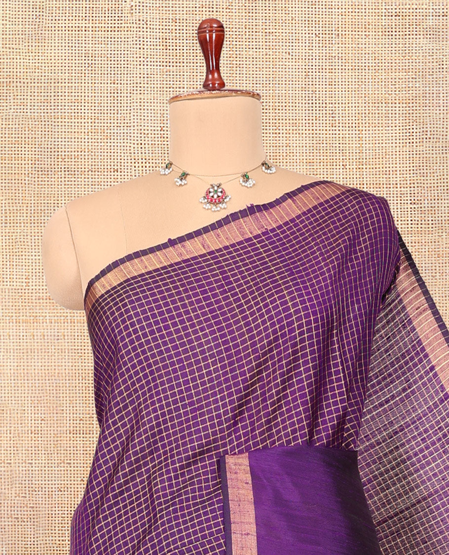 Violet Dupion Saree