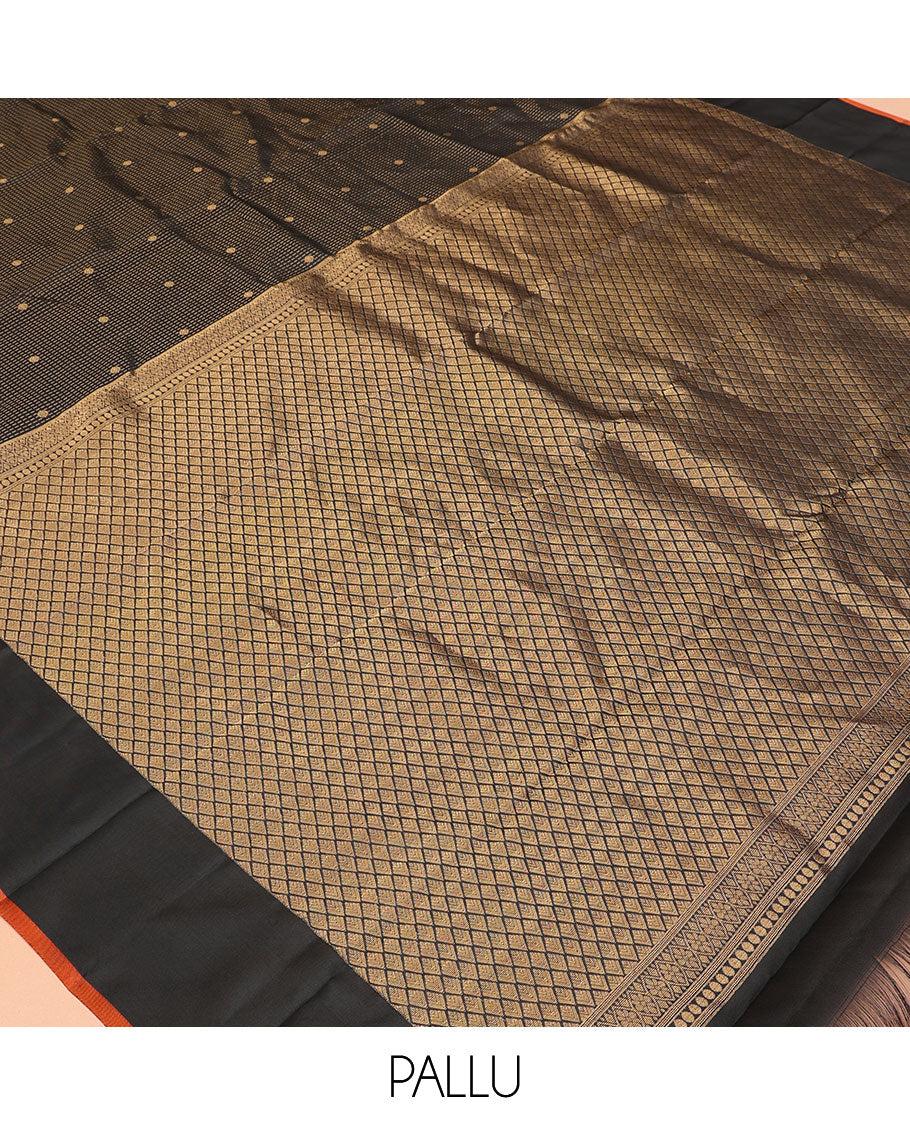 Black-Orange Vasundhara Silk Saree