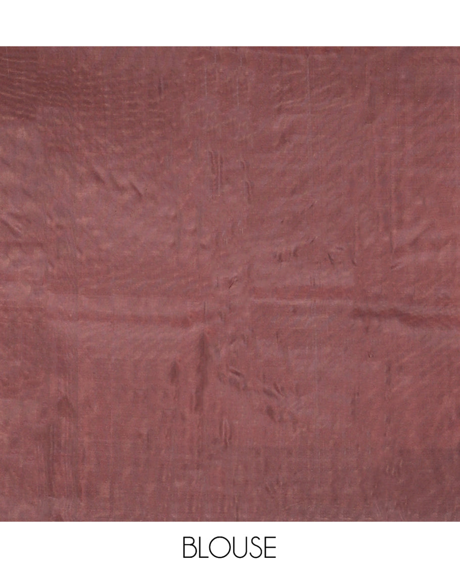Orange Dotted Butta Mayuri Lite Silk Mix Saree