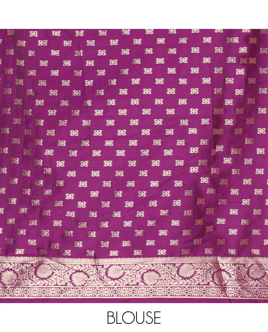 Purple butta design soft silk saree with pichwai designb order & rich pallu along with butta design blouse