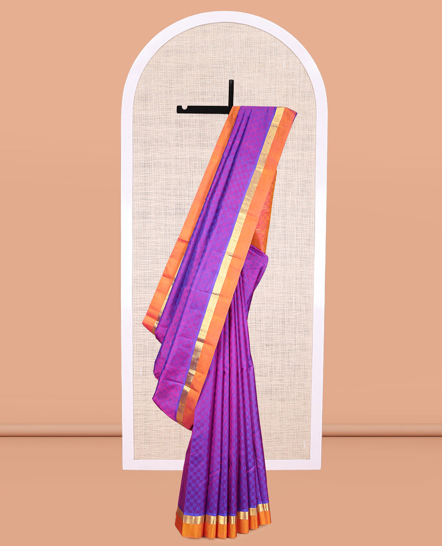 Violet Paiyaadi Kattam Kanchipuram Silk Saree