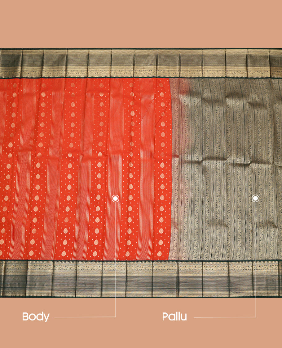 Orange Budget Silk Saree