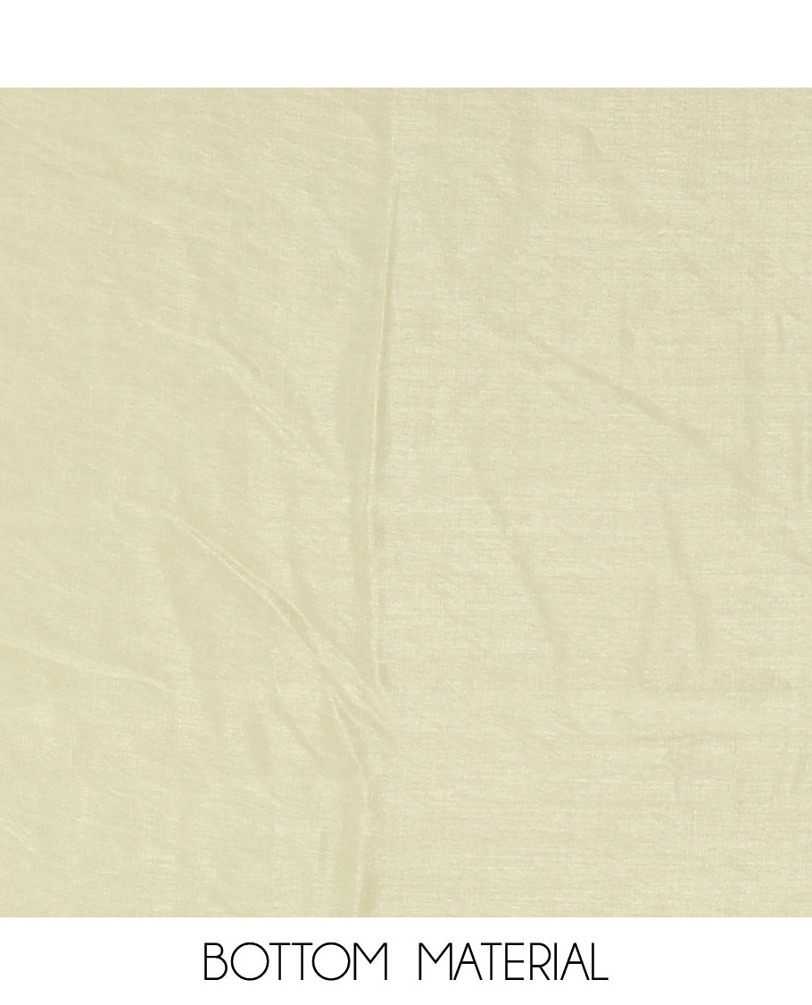 Pista Green Material Chudidar Set, Delicately Woven with Thread Embroidered Motifs Woven on Mul Chanderi Top, a Mul Chanderi Bottom, Paired with Thread-Embroidered Mul Chanderi Scallop-Bordered Dupatta