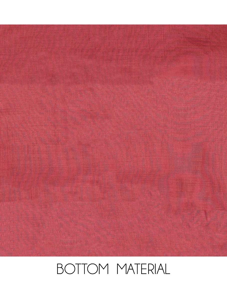 Multi-color chudidhar material set floral thread embroidered top, with plain bottom & floral motifs thread embroidered dupatta