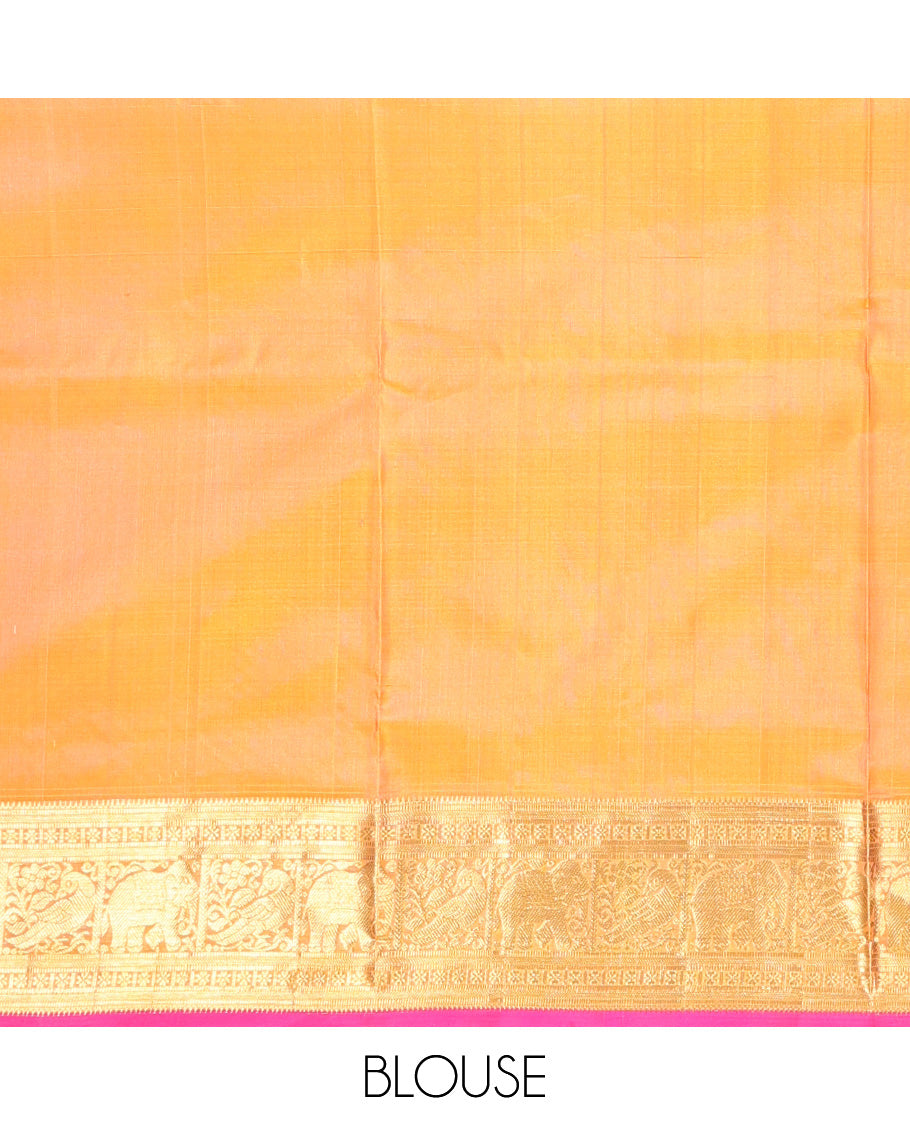 Pink-Orange Venkatagiri Silk Saree