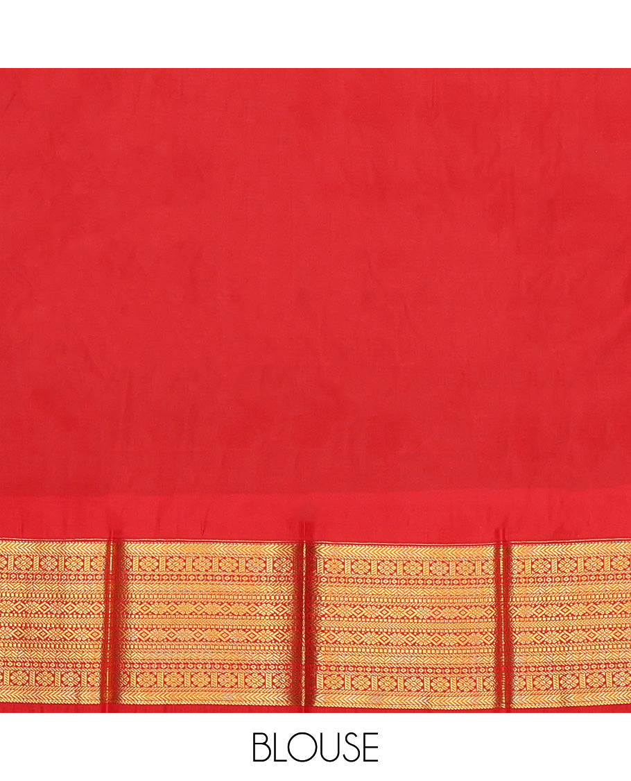 Blue Budget Silk Saree, Featuring Zari Buttas, Complemented by Contrast Traditional Zari Border, a Jaal Pallu and a Contrast Blouse