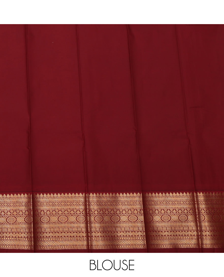 Pink Budget Silk Saree, Elevated with Zari Buttas All Over Its Body, Complemented by a Contrast Traditional Zari Border, Grand Pallu, and Paired with a Contrast Blouse