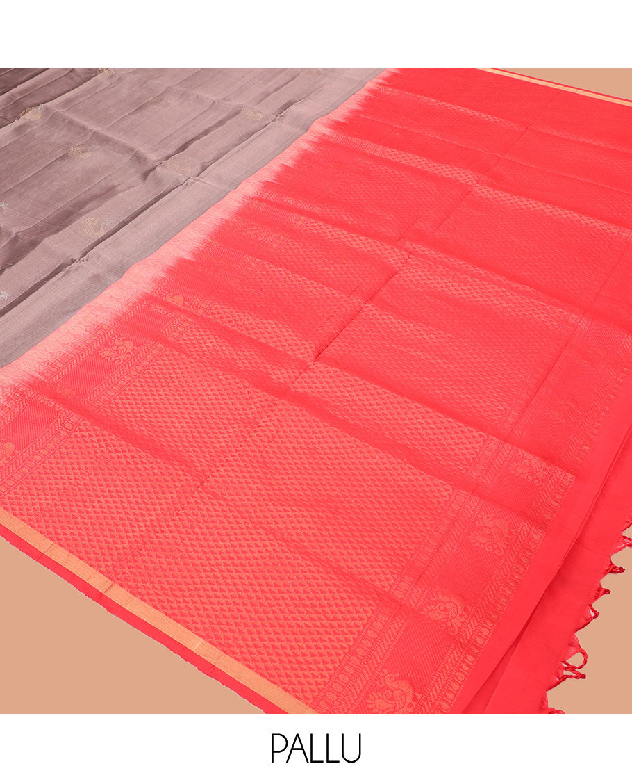 Pale Brown Mayuri Lite Silk Mix Saree