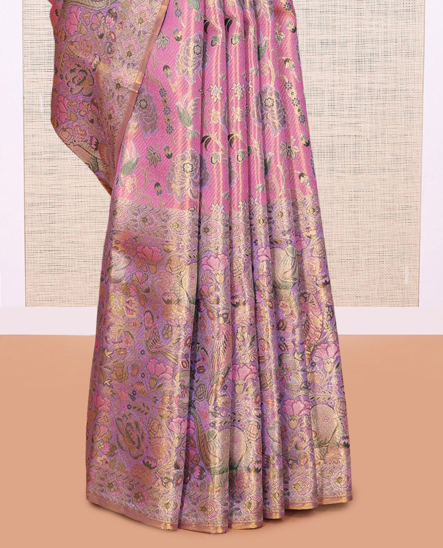 Pink Kanchipuram Tissue Silk Saree